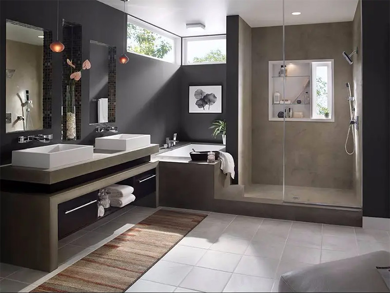 Lighting Design Jakarta pada kamar mandi berkonsep kontemporer minimalis