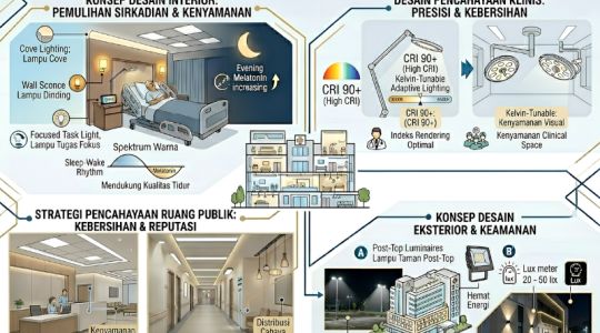 Pencahayaan Interior dan Eksterior Rumah Sakit (Anak Panah Perkasa)