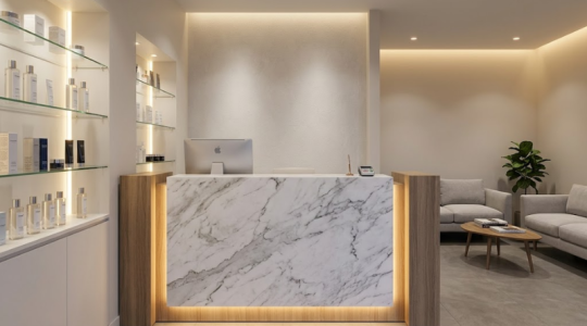 Lighting Area Resepsionis Klinik Estetika Anak Panah Perkasa