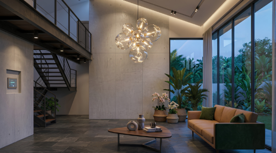 Pencahayaan dan Perubahan Atmosfer Rumah Minimalist Industrial Tropical Anak Panah Perkasa