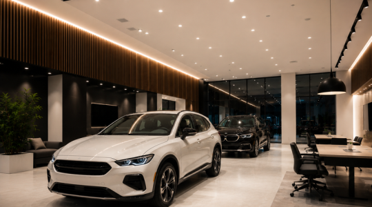 Layered Lighting dalam Desain Pencahayaan Showroom Mobil - Anak Panah Perkasa