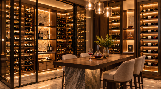 desain pencahayaan wine cellar - Anak Panah Perkasa