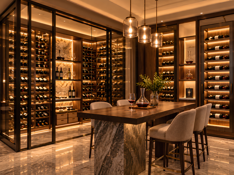 desain pencahayaan wine cellar - Anak Panah Perkasa